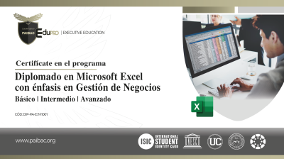 (DIP-DBS-2001) DIPLOMADO EN MS EXCEL CON ÉNFASIS EN GESTIÓN DE NEGOCIOS